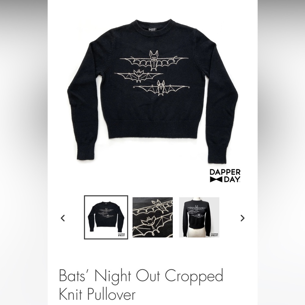 Dapper Day Bat’s Night Out Cropped Cardigan BNWT size XXXL